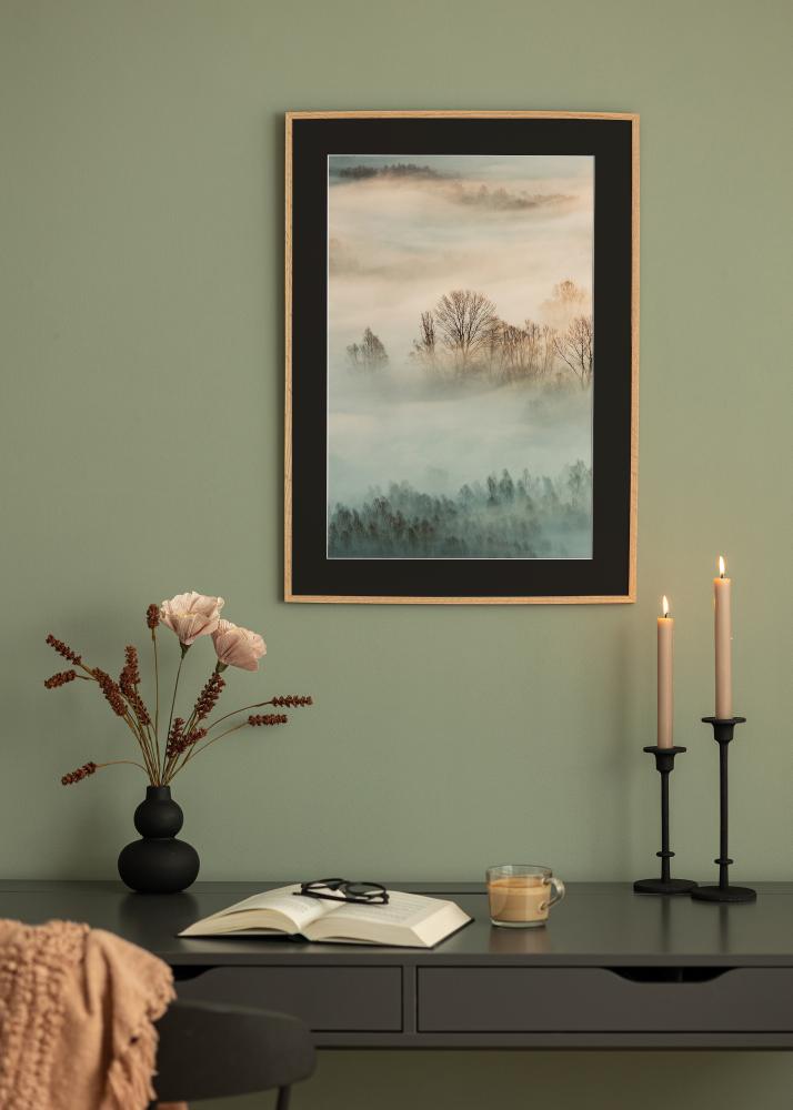 Rama Wąski Dąb 40x50 cm - Passe-patrout Czarny 12x16 inches