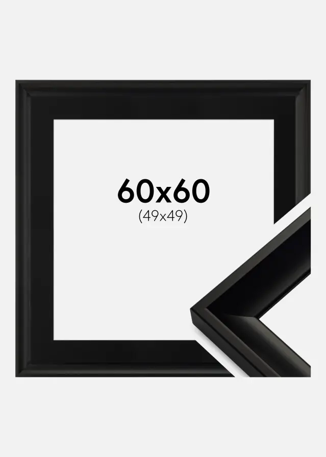 Rama Öjaren Czarny 60x60 cm - Passe-patrout Czarny 50x50 cm