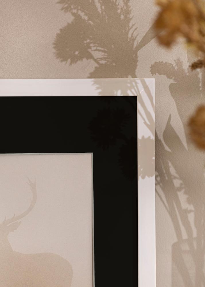 Rama Stylowy Biały 40x50 cm - Passe-patrout Czarny 29,7x42 cm (A3)