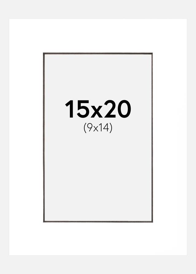 Passe-patrout Biały Czarny środek 15x20 cm (9x14 cm)