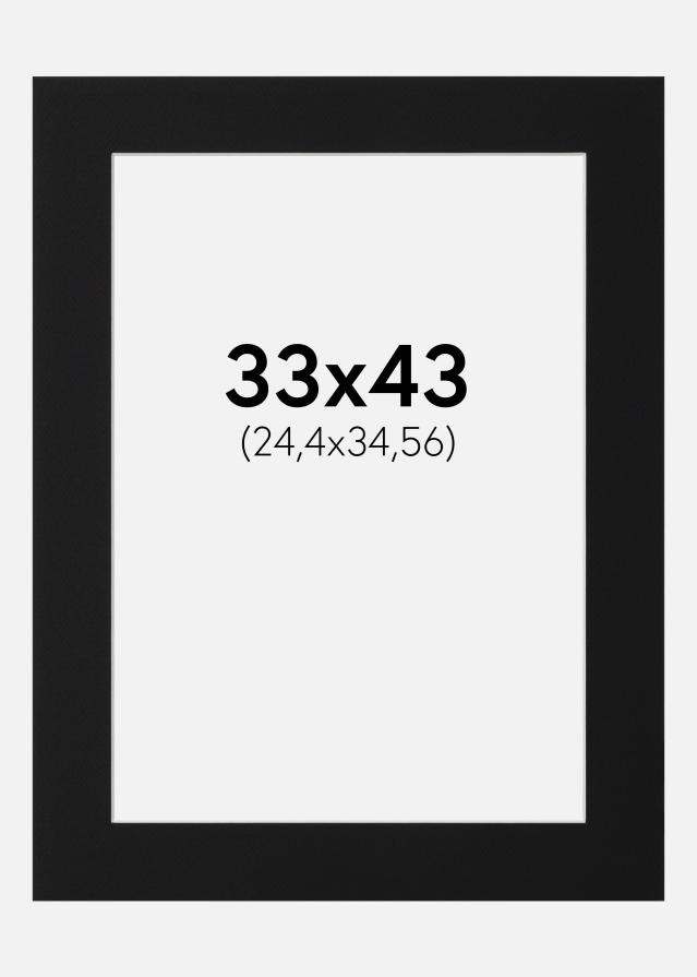 Passe-patrout Czarny Standard (Biały Rdzeń) 33x43 cm (24,4x34,56)