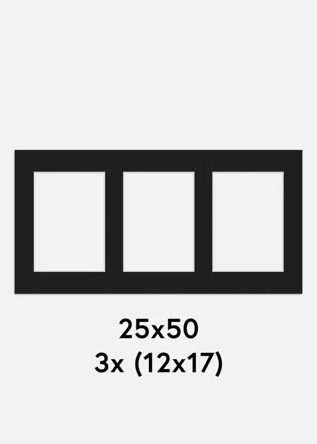 Passe-patrout Czarny 25x50 cm - Kolaż 3 Zdjęcia (12x17 cm)