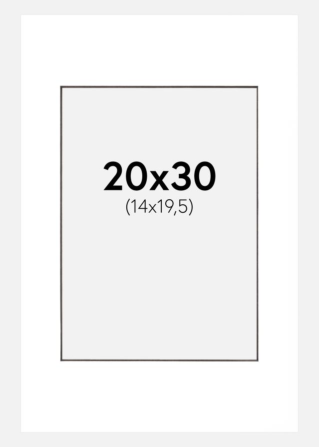 Passe-patrout Biały Czarny środek 20x30 cm (14x19,5 cm)