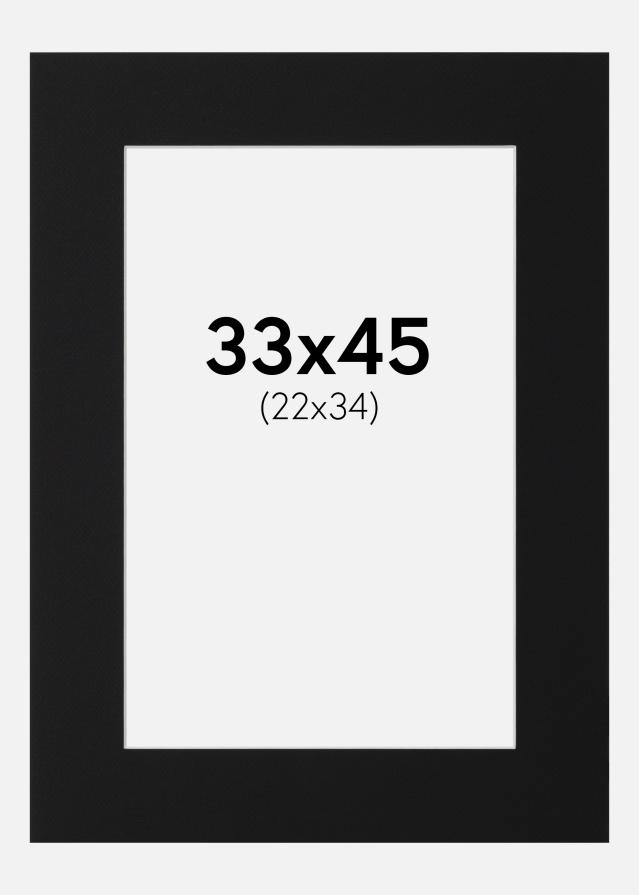 Passe-patrout Czarny Standard (Biały Rdzeń) 33x45 cm (22x34)
