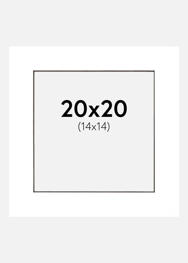 Passe-patrout Biały Czarny środek 20x20 cm (14x14 cm)