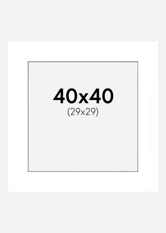 Passe-patrout Biały Czarny środek 40x40 cm (29x29 cm)