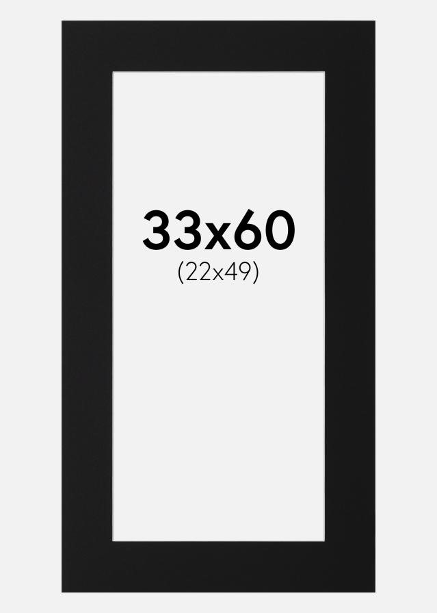 Passe-patrout Czarny Standard (Biały Rdzeń) 33x60 cm (22x49)