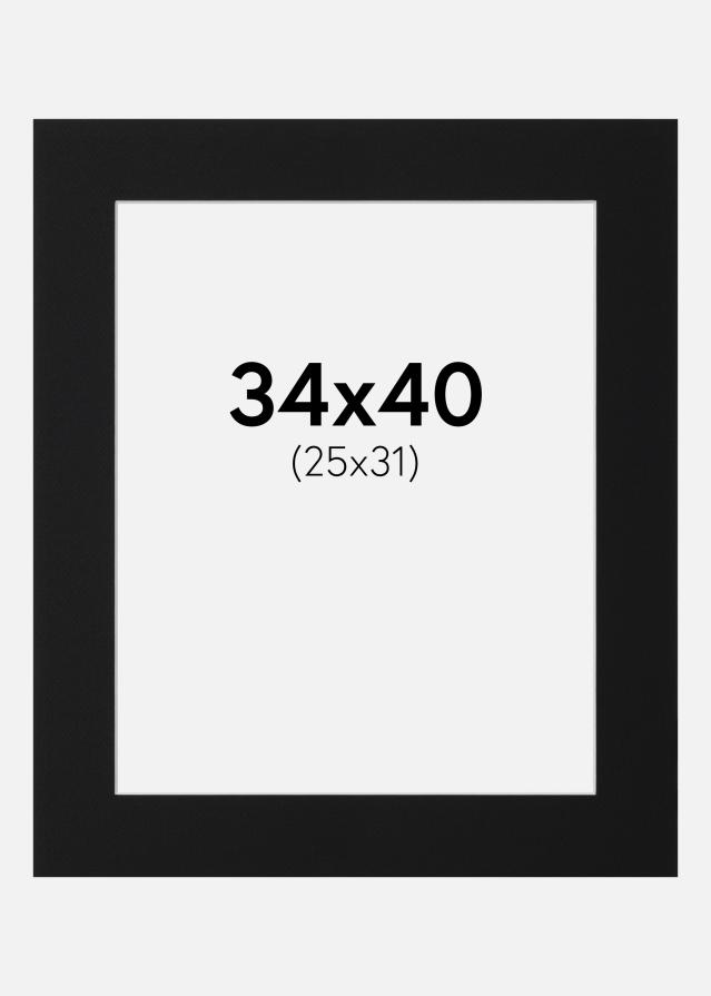 Passe-patrout Czarny Standard (Biały Rdzeń) 34x40 cm (25x31)