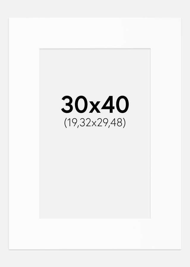 Passe-patrout Biały Standard Biały środek 30x40 cm (19,32x29,48)