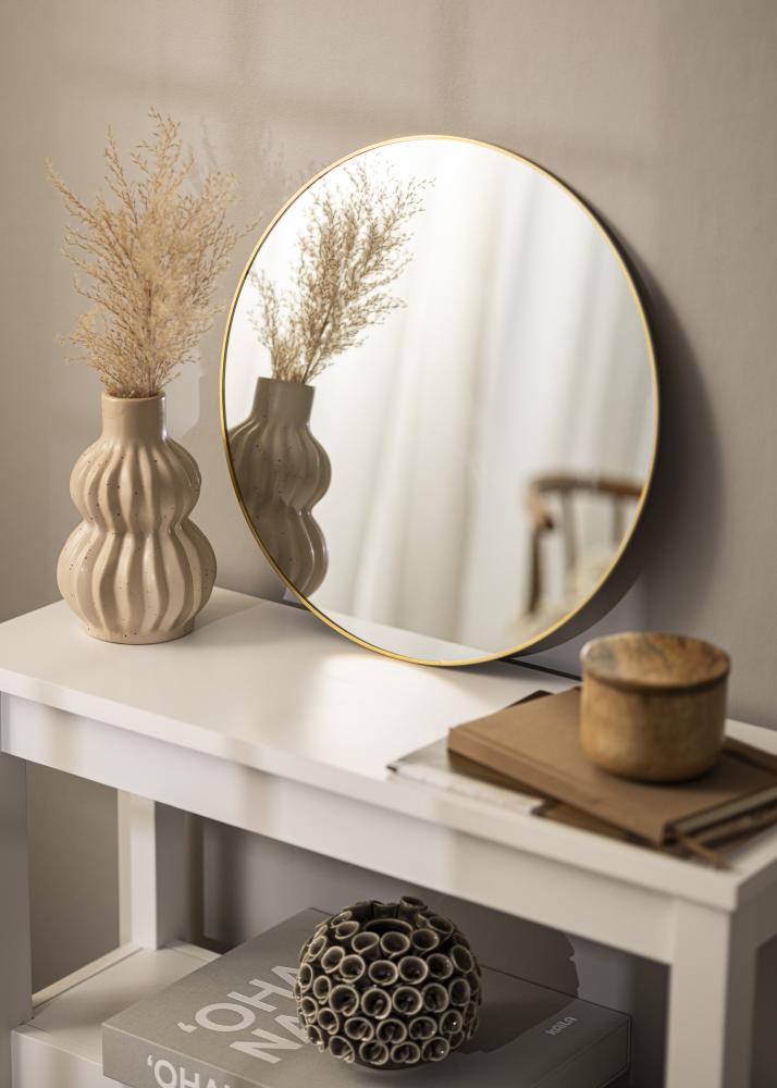 KAILA Round Mirror - Thin Brass 40 cm Ø