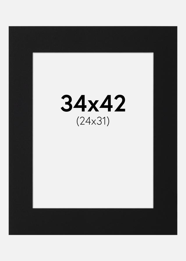 Passe-patrout Czarny Standard (Biały Rdzeń) 34x42 cm (24x31)