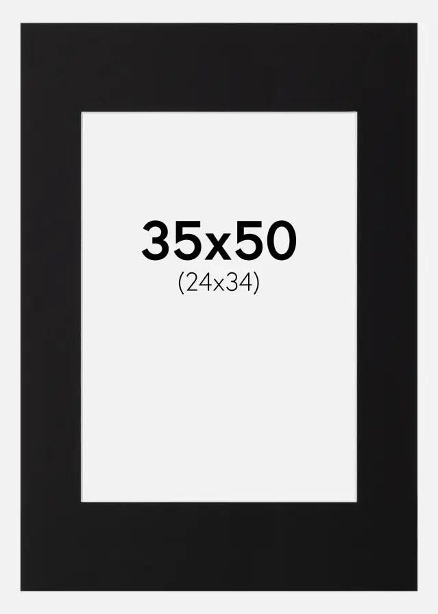 Passe-patrout Czarny Standard Biały środek 35x50 cm (24x34)