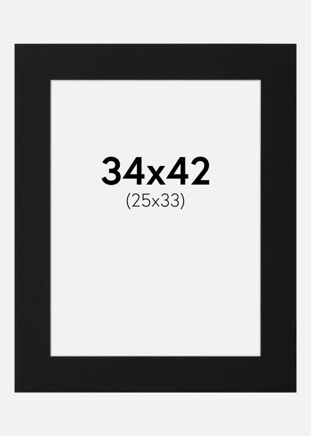 Passe-patrout Czarny Standard (Biały Rdzeń) 34x42 cm (25x33)