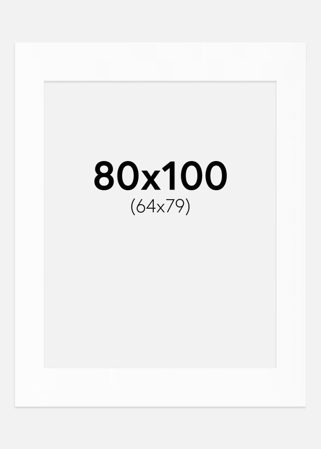 Passe-patrout Biały Standard Biały środek 80x100 cm (64x79)