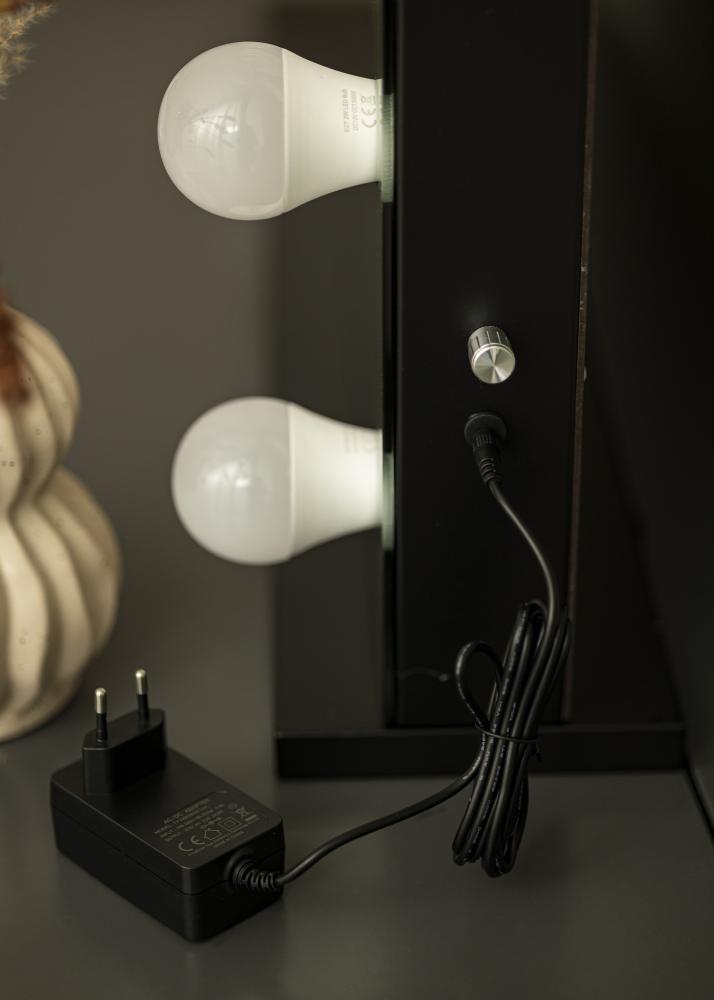 KAILA Lustro do makijażu Hollywood Edge 14 E27 Czarny 80x65 cm