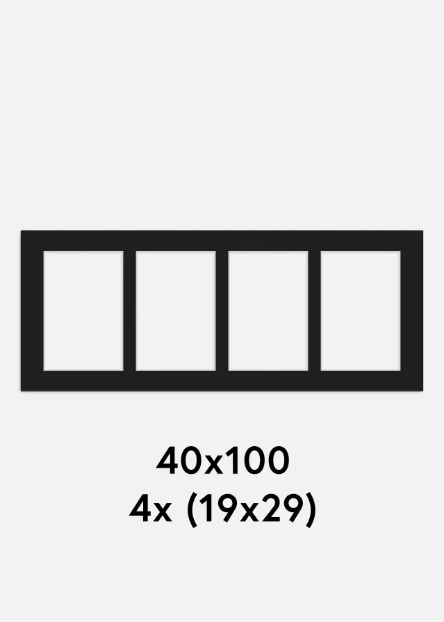 Passe-patrout Czarny 40x100 cm - Kolaż 4 Zdjęcia (19x29 cm)