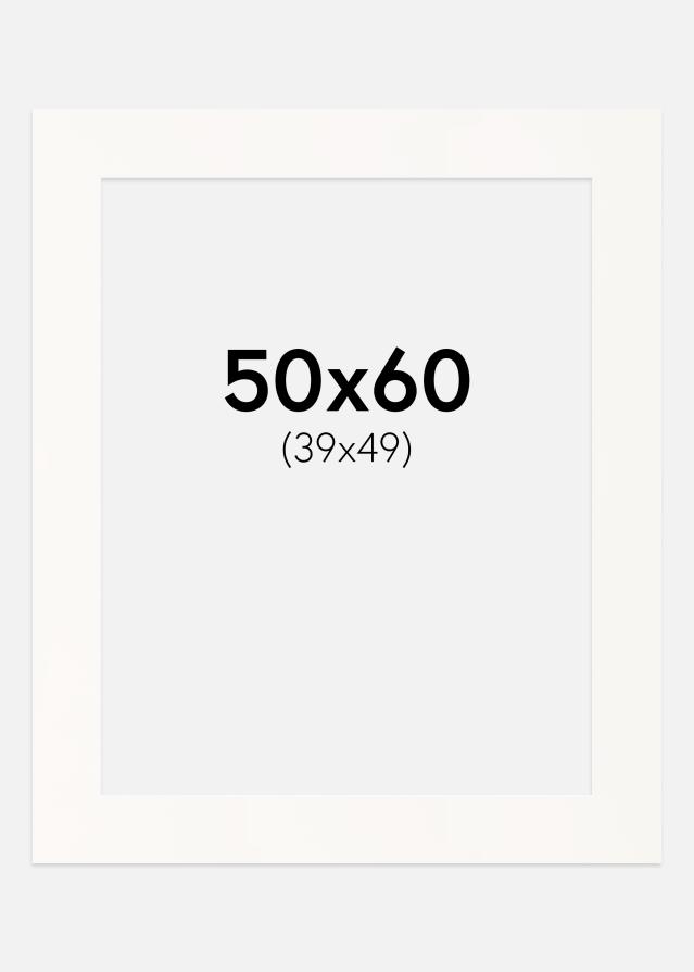 Passe-patrout Antique White Biały środek 50x60 cm (39x49)