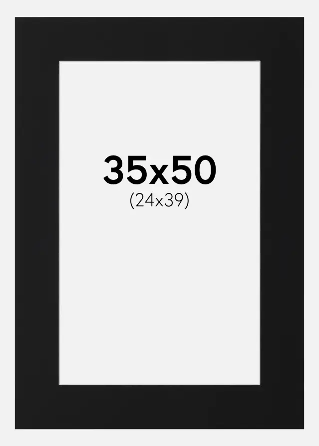 Passe-patrout Czarny Standard (Biały Rdzeń) 35x50 cm (24x39)