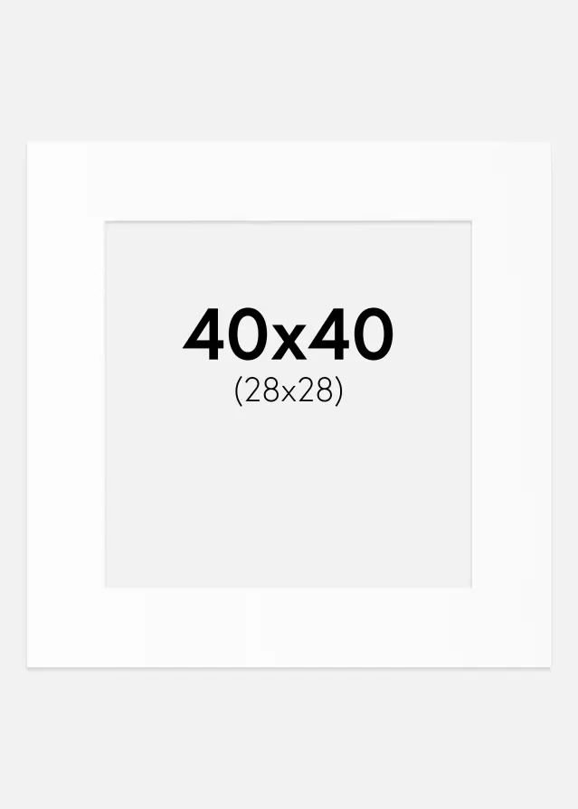 Passe-patrout Biały Standard (Białe Rdzeń) 40x40 cm (28x28)