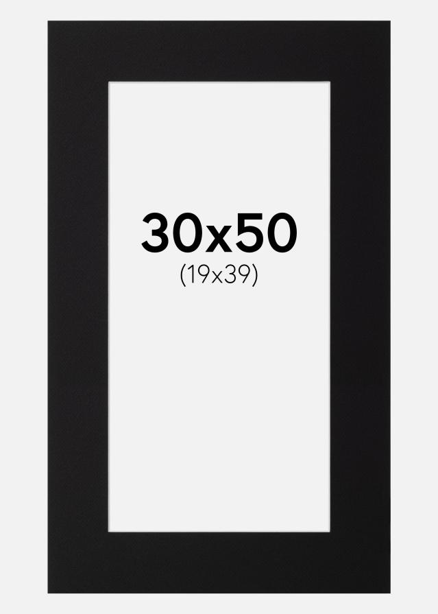 Passe-patrout Czarny Standard Biały środek 30x50 cm (19x39)