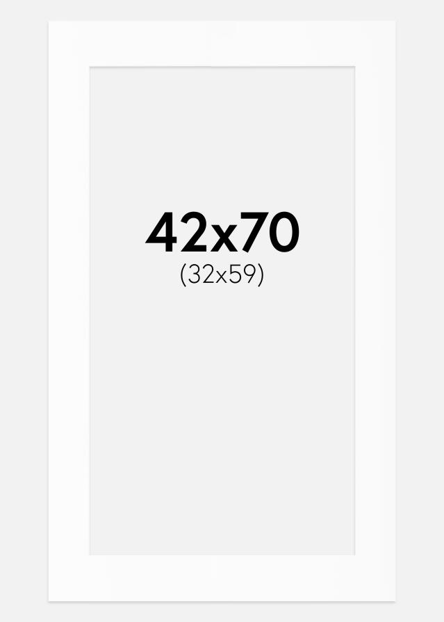 Passe-patrout Biały Standard Biały środek 42x70 cm (32x59)