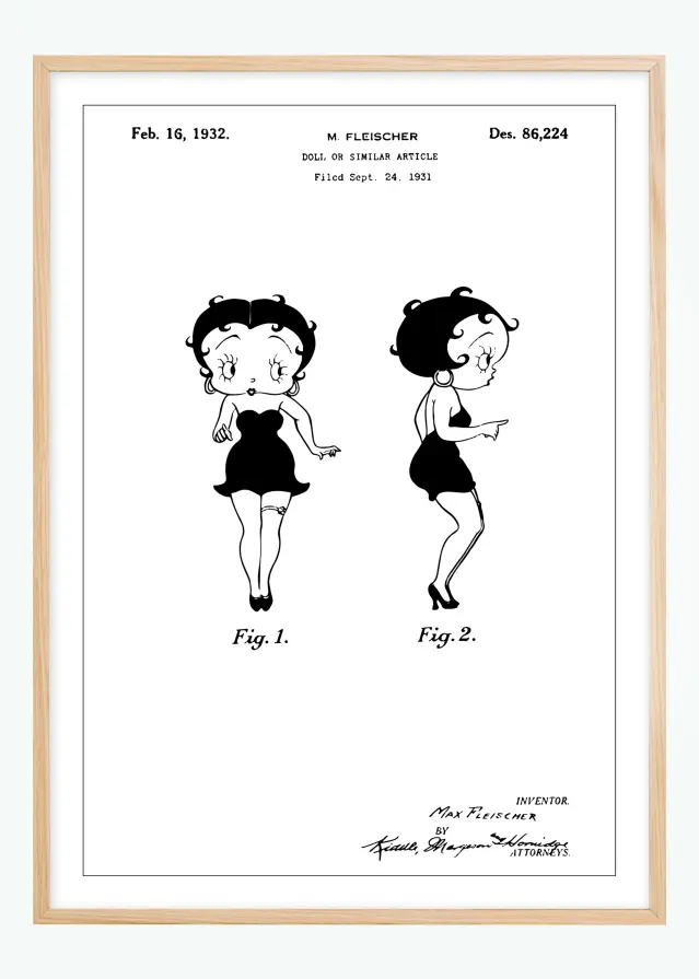 Rysunek patentowy - Betty Boop Plakat