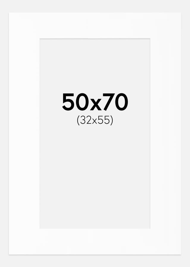 Passe-patrout Biały Standard Biały środek 50x70 cm (32x55)