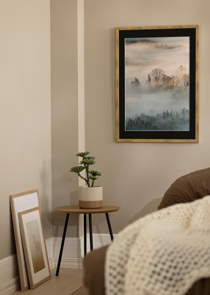 Rama Stylowy Złoty 20x30 cm - Passe-patrout Czarny 15x21 cm (A5)