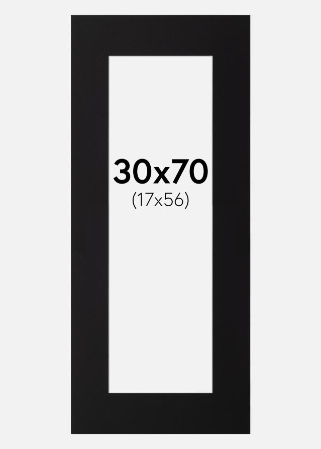 Passe-patrout Czarny Standard Biały środek 30x70 cm (17x56)