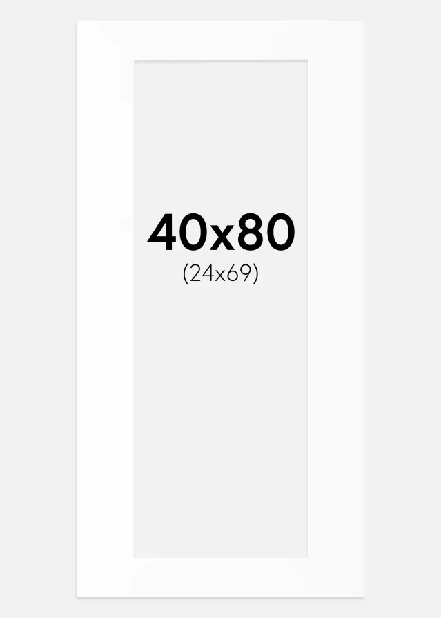 Passe-patrout Biały Standard Biały środek 40x80 cm (24x69)