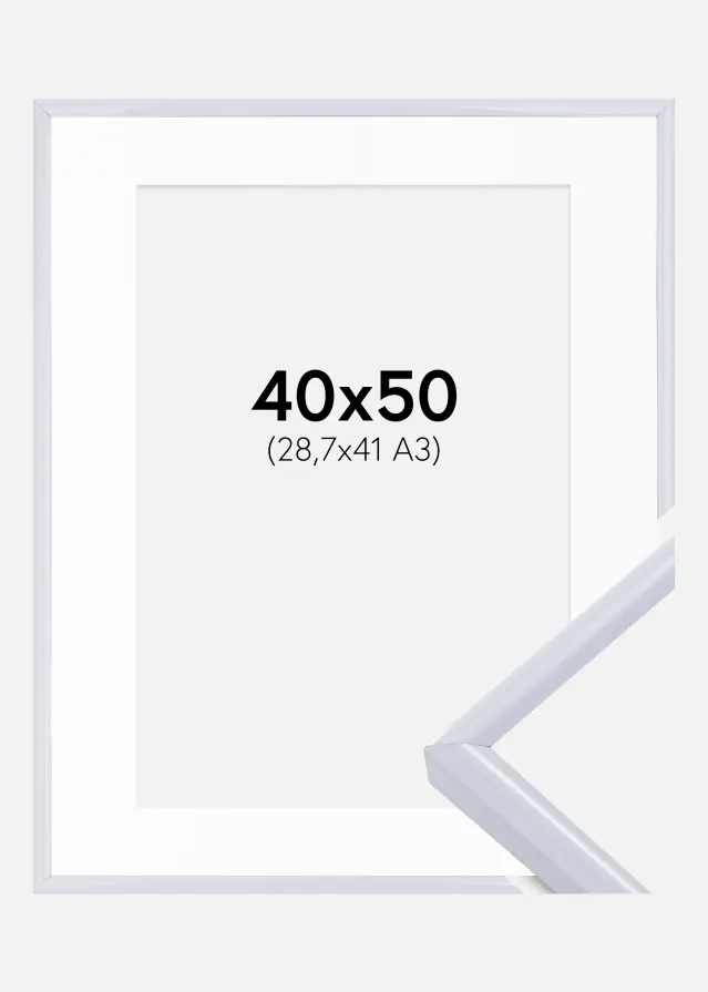 Rama Victoria Biały 40x50 cm - Passe-patrout Biały 29,7x42 cm (A3)