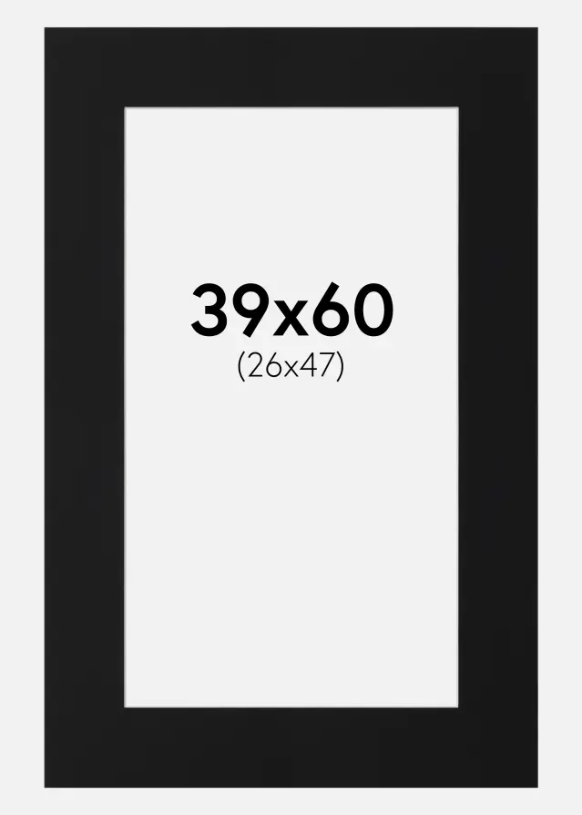 Passe-patrout Czarny Standard (Biały Rdzeń) 39x60 cm (26x47)