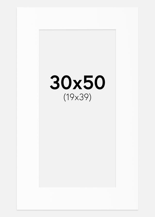 Passe-patrout Biały Standard Biały środek 30x50 cm (19x39)