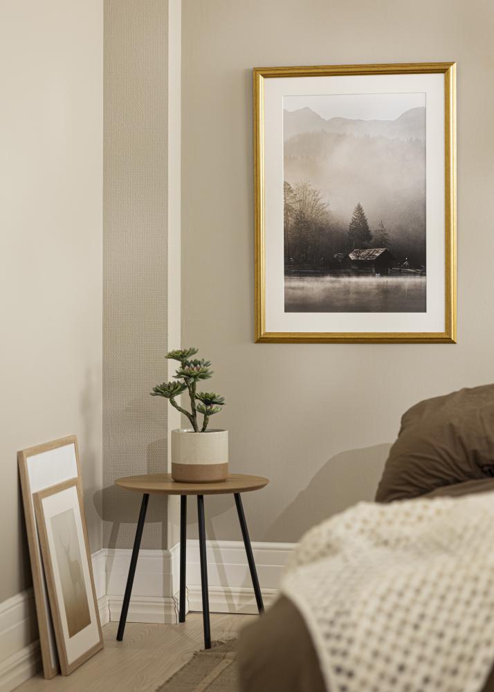 Ramka Västkusten Złoto 35x35 cm - Passe-partout Biała 26x26 cm