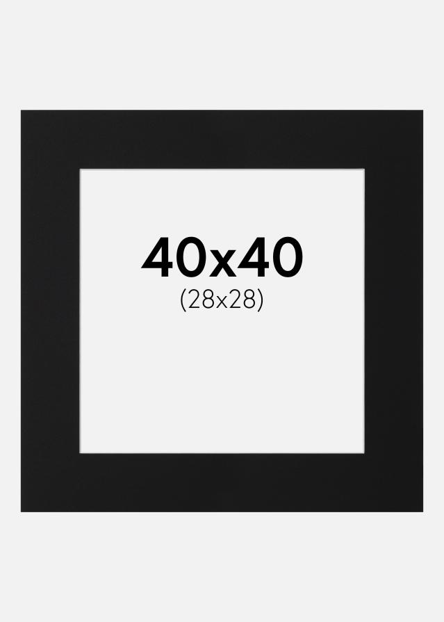 Passe-patrout Czarny Standard (Biały Rdzeń) 40x40 cm (28x28)
