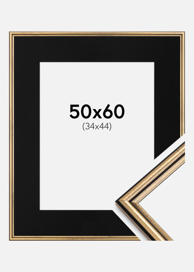 Rama Horndal Złoty 50x60 cm - Passe-patrout Czarny 35x45 cm
