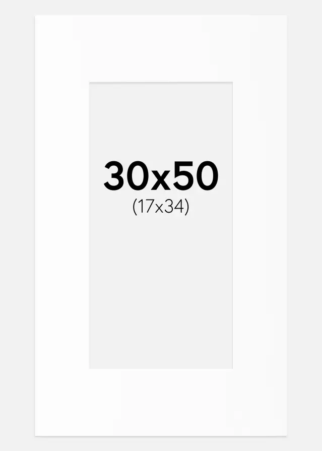 Passe-patrout Biały Standard Biały środek 30x50 cm (17x34)