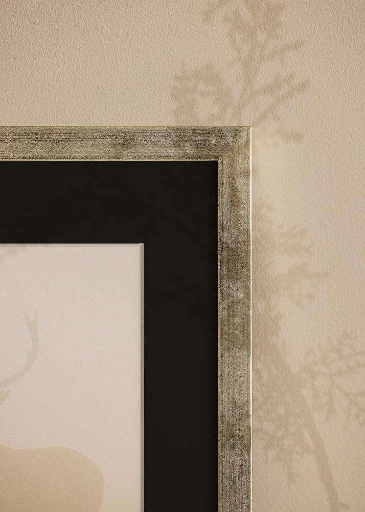 Rama Stylowy Srebrny 50x60 cm - Passe-patrout Czarny 37x46 cm