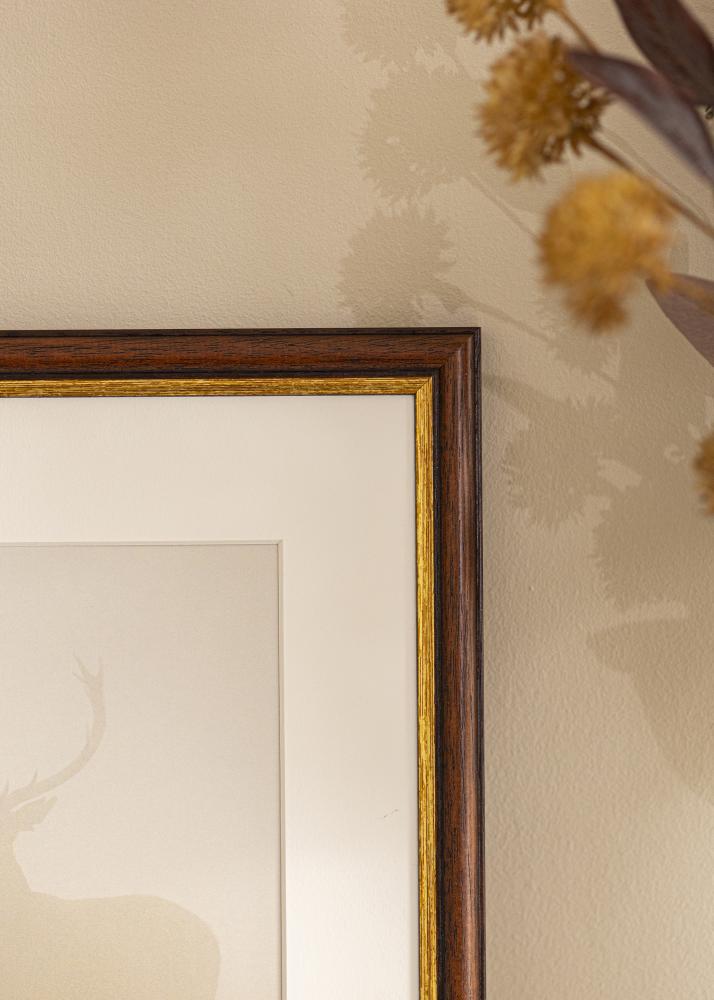 Ramka Siljan Brązowa 45x45 cm - Passe-partout Biała 34x34 cm