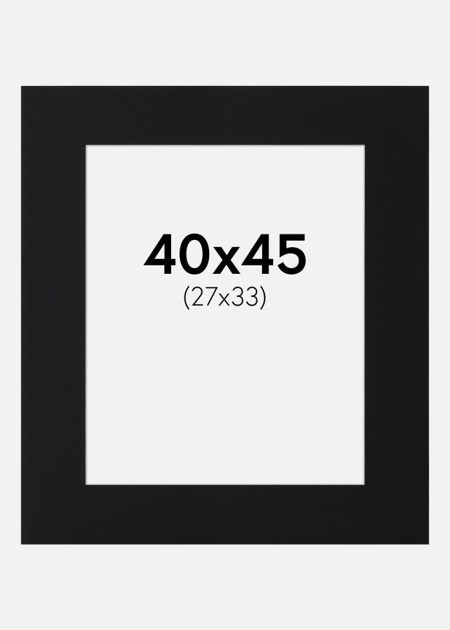 Passe-patrout Czarny Standard (Biały Rdzeń) 40x45 cm (27x33)