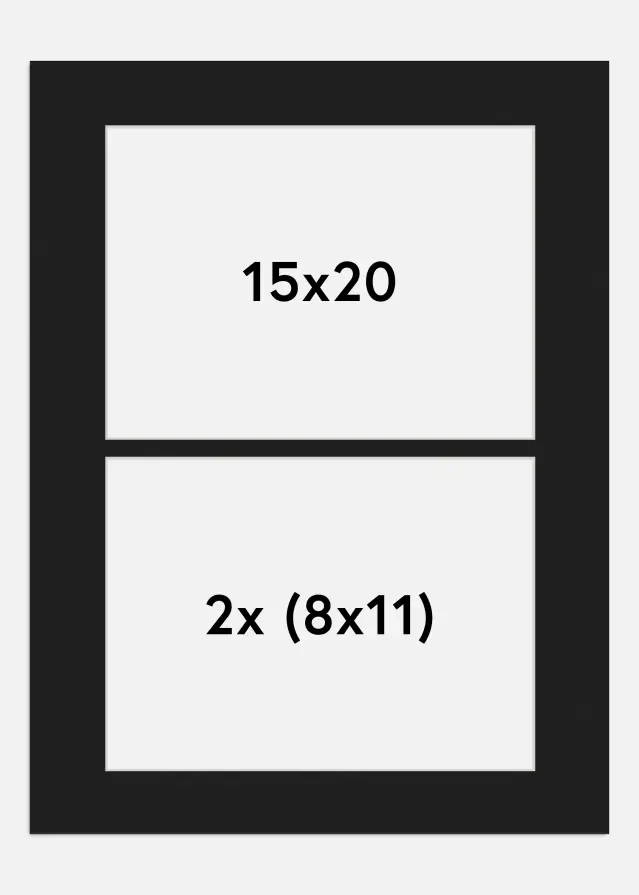 Passe-patrout Czarny 15x20 cm - Kolaż 2 Zdjęcia (8x11 cm)
