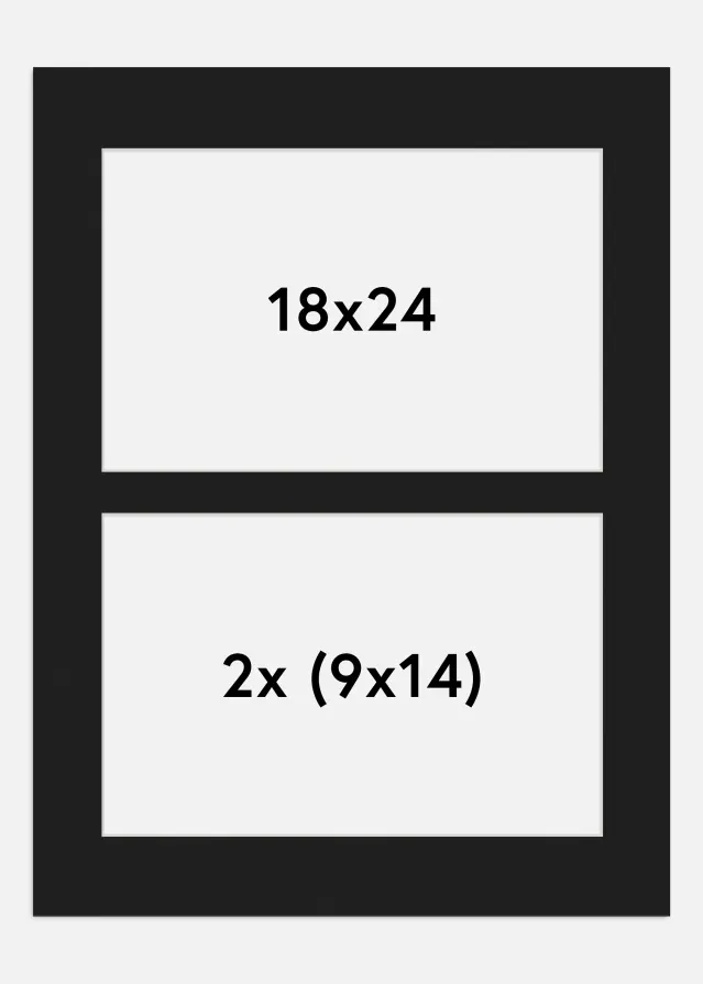 Passe-patrout Czarny 18x24 cm - Kolaż 2 Zdjęcia (9x14 cm)
