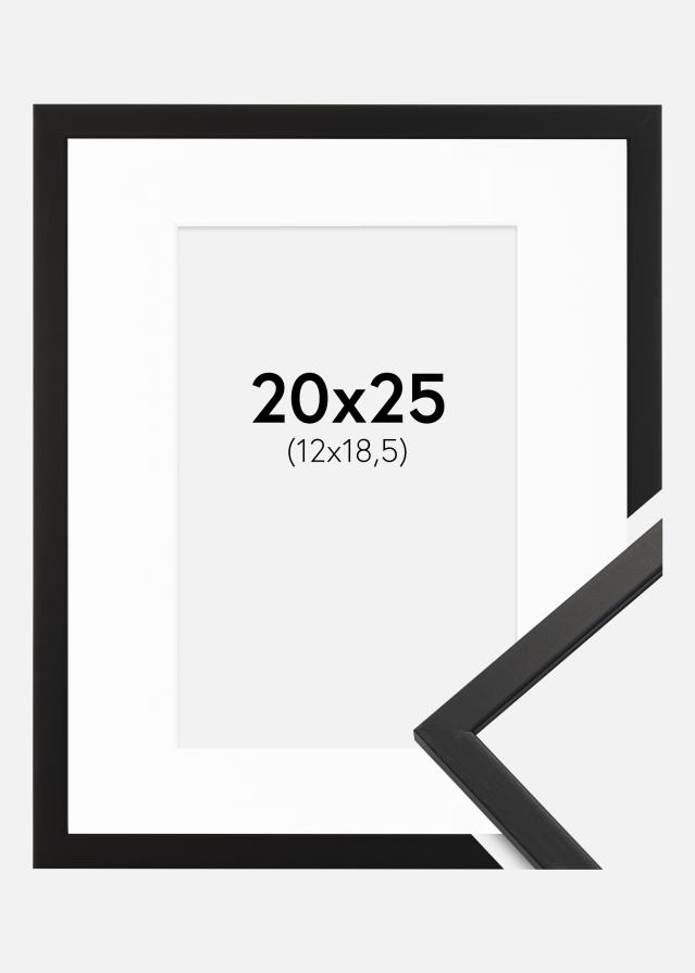 Rama Edsbyn Czarny 20x25 cm - Passe-patrout Biały 13x19,5 cm