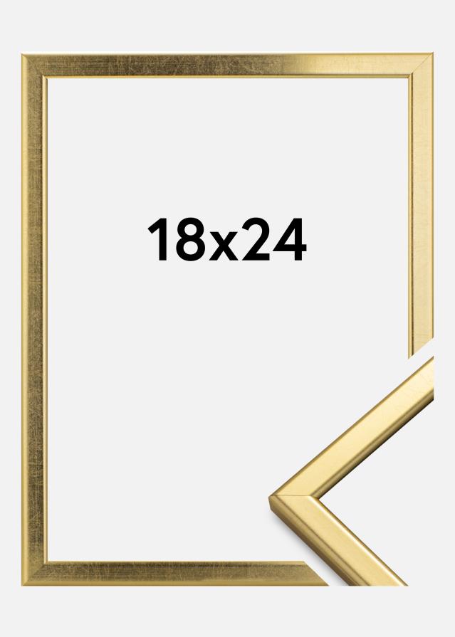 Rama Slim Matowy Szkło antyrefleksyjne Złoty 18x24 cm