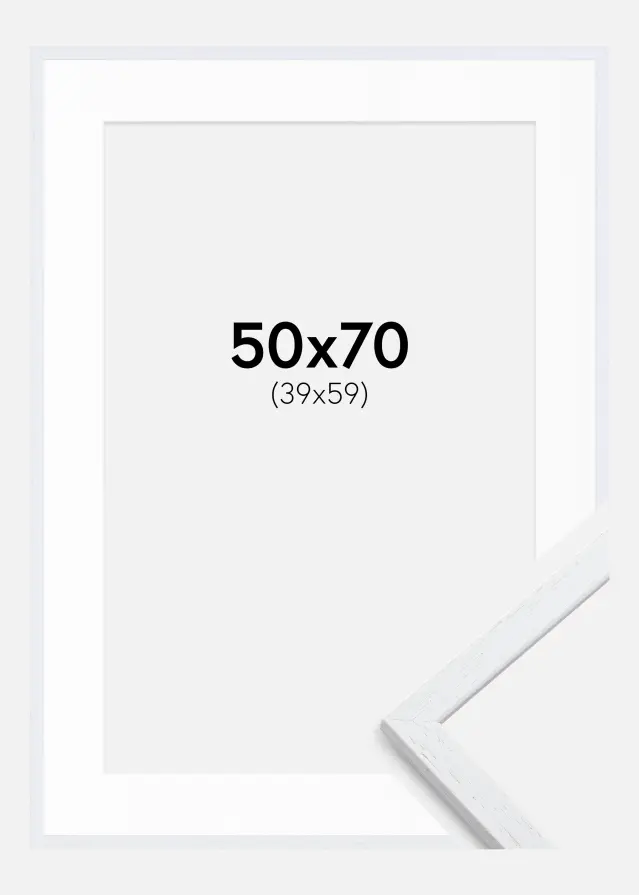Rama Edsbyn Warm White 50x70 cm - Passe-patrout Biały 40x60 cm