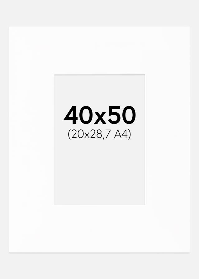 Passe-patrout XL Biały Biały środek 40x50 cm (20x28,7 - A4)