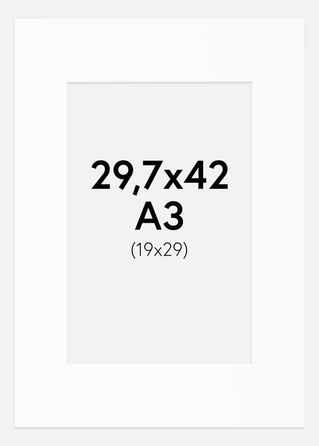 Passe-patrout Biały Standard Biały środek A3 29,7x42 cm (19x29)