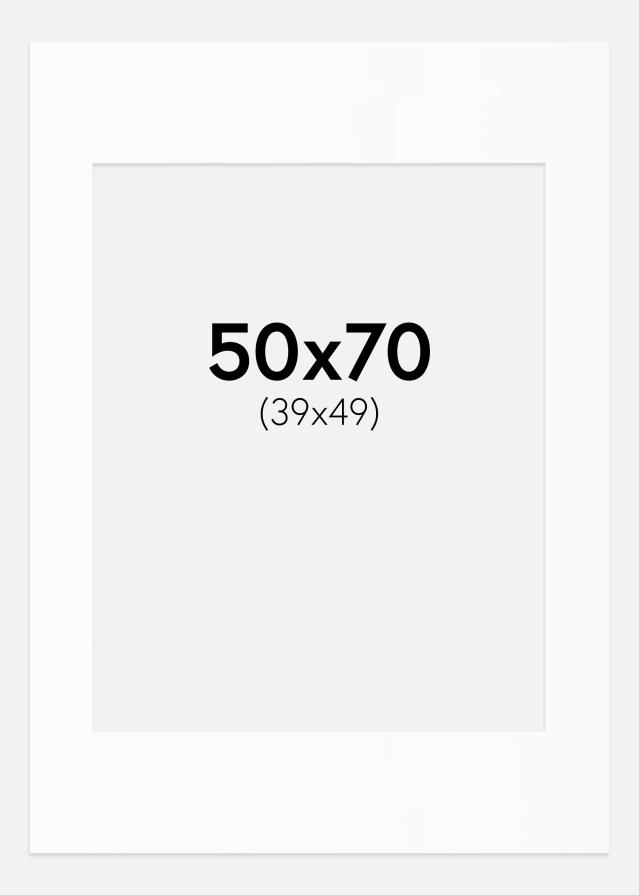 Passe-patrout Biały Standard Biały środek 50x70 cm (39x49)