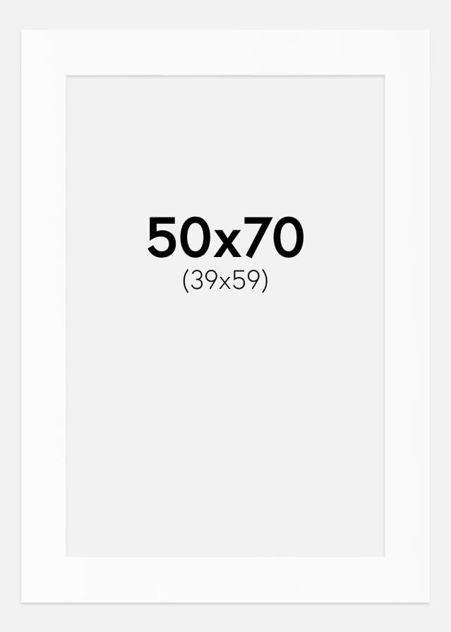 Passe-patrout Biały Standard Biały środek 50x70 cm (39x59)