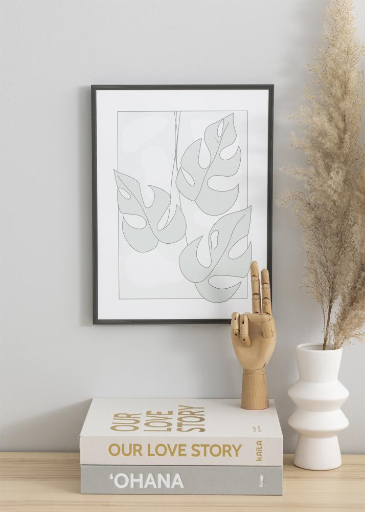 Rama New Lifestyle Ciemny szary 30x40 cm - Passe-patrout Czarny 8x12 inches